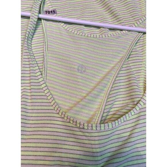 Lululemon Womens yellow Striped Racerback Tank Top sz 10 - Picture 7 of 8